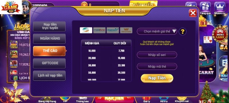 Lưu ý khi nạp tiền 68gamebai